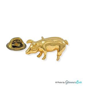 Vintage CAMCO Gold Tone Pig Hog Pin Tie Tack